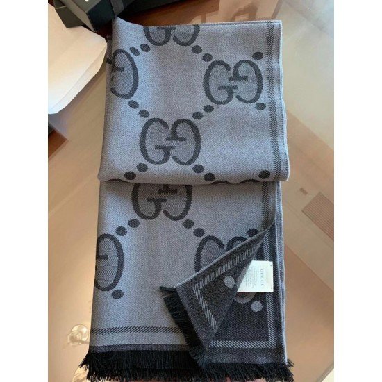 GG Organic Wool Jacquard Scarf