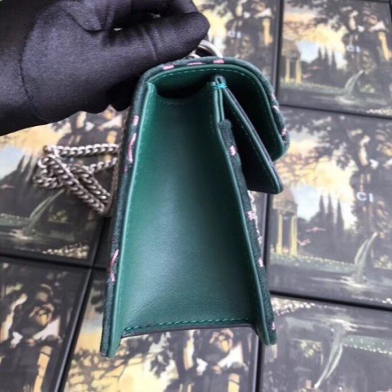 Green Dionysus GG Velvet Small Bag