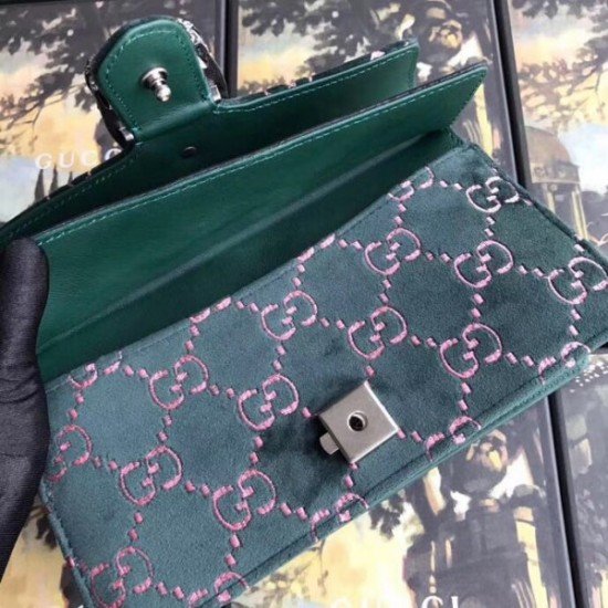 Green Dionysus GG Velvet Small Bag