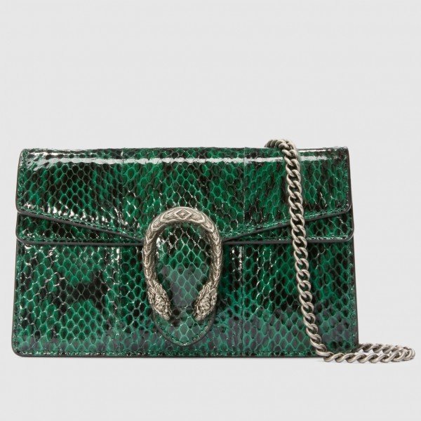 Green Dionysus Super Mini Snakeskin Bag