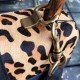 Leopard Dionysus Small Bamboo Top Handle Bag