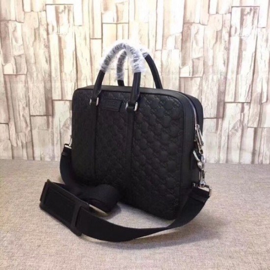 Medium Briefcase In Black Signature Leather