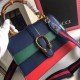 Navy Stripe Dionysus Small Bamboo Top Handle Bag