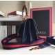 Navy Stripe Dionysus Small Bamboo Top Handle Bag