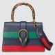 Navy Stripe Dionysus Small Bamboo Top Handle Bag