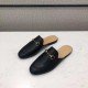 Princetown Slippers Black Leather