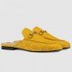 Princetown Slippers In Yellow GG Lame