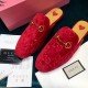 Princetown Slippers Red GG Velvet