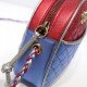 Red/Blue Laminated Leather Mini Bag