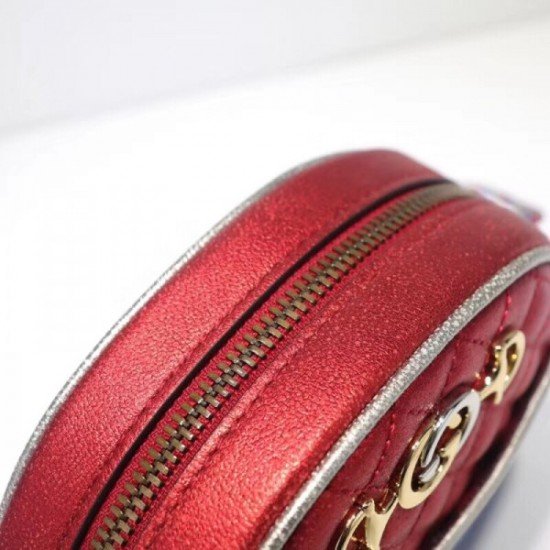 Red/Blue Laminated Leather Mini Bag