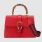 Red Dionysus Medium Bamboo Top Handle Bag