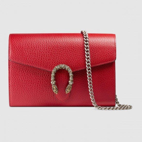 Red Dionysus Mini Chain Leather Bag