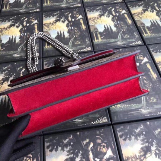 Red Dionysus Small GG Supreme Shoulder Bag