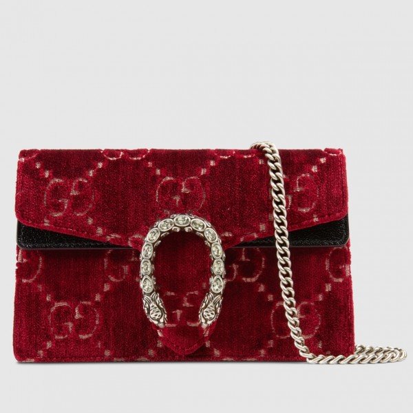 Red Dionysus Super Mini Velvet Bag