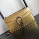 Small Shoulder Bag In Gold Metallic Leather