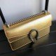 Small Shoulder Bag In Gold Metallic Leather