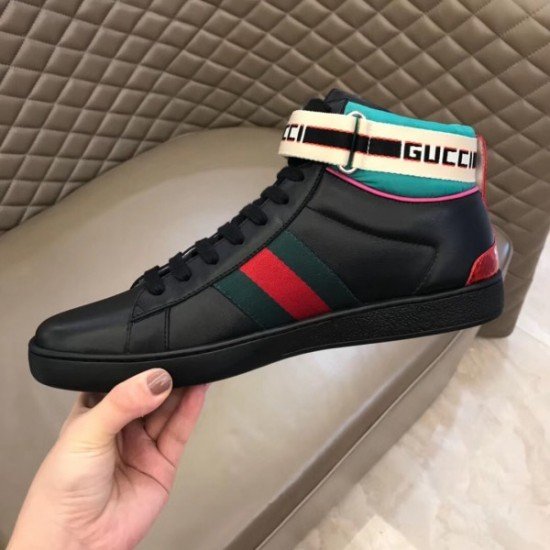 Stripe High-top Black Sneakers