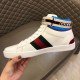 Stripe High-top White Sneakers