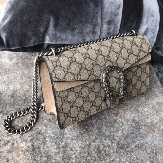 Taupe Dionysus GG Supreme Small Bag