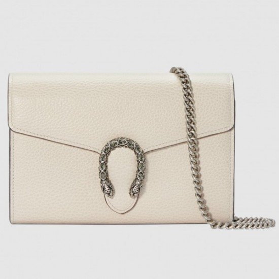 White Dionysus Mini Chain Leather Bag