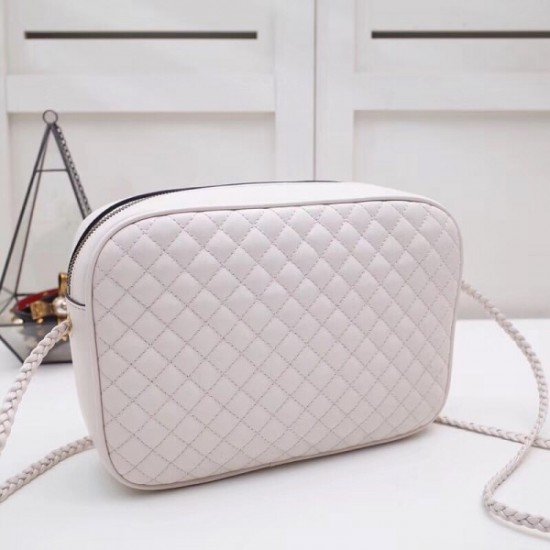 White Quilted Leather Small Shoulder Bag