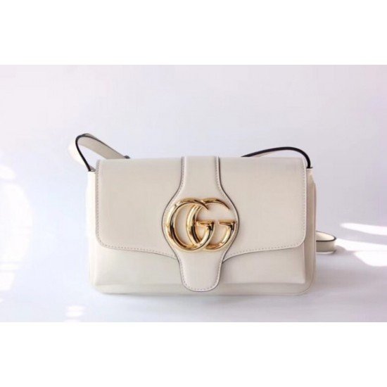 White Small Arli Leather Shoulder Bag