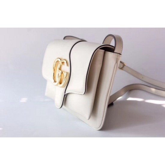 White Small Arli Leather Shoulder Bag