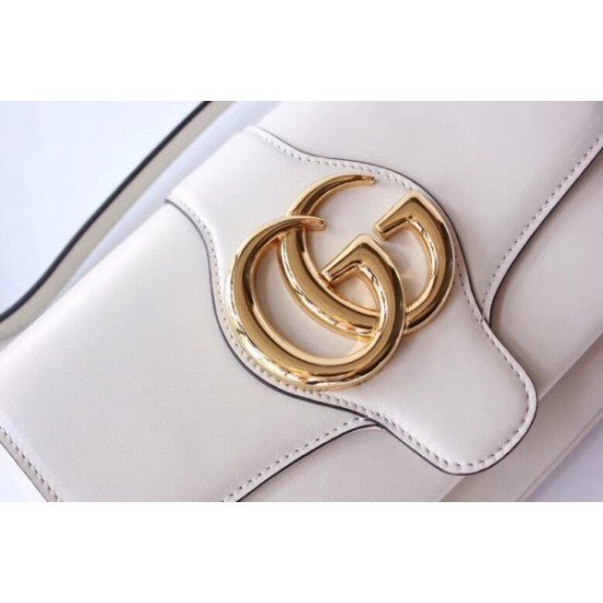 White Small Arli Leather Shoulder Bag