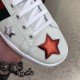 Women White Ace Embroidered Stars