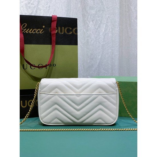 GG 751526 Marmont Chain Bag White