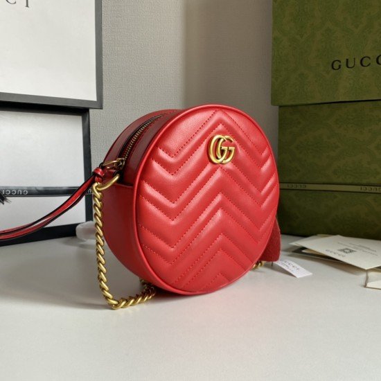 GG 550154 Marmont Mini Handbag Red