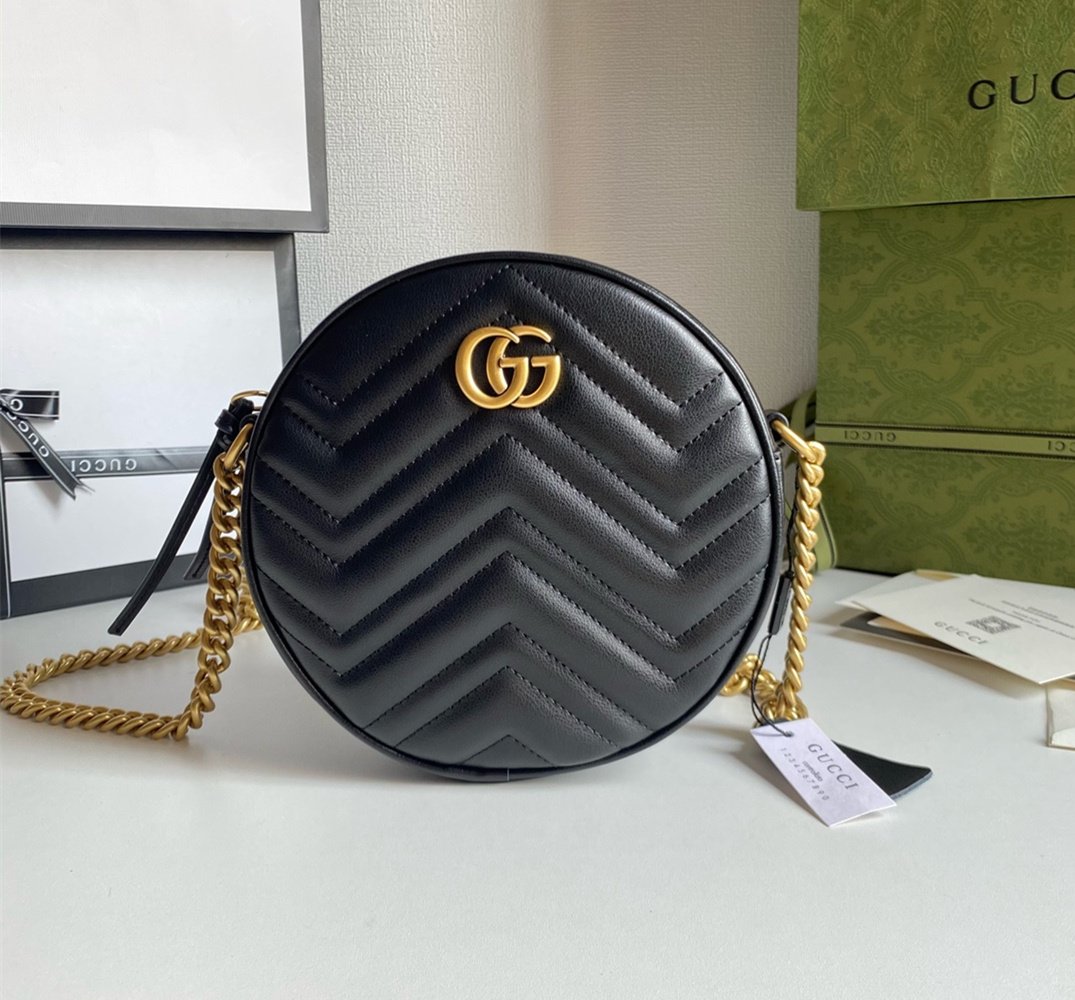 Gucci 550154 GG Marmont Mini Shoulder Black