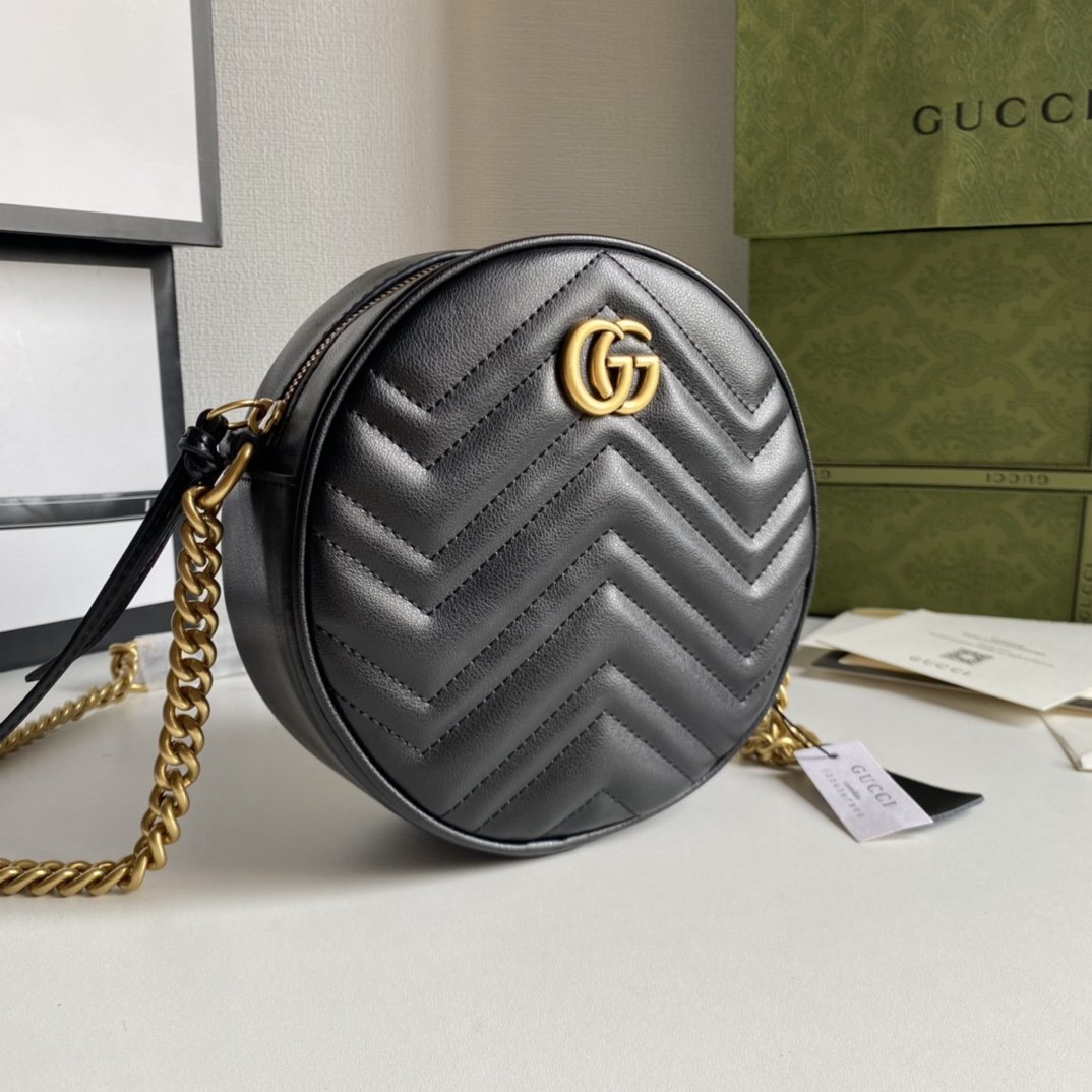 Gucci 550154 GG Marmont Mini Shoulder Black